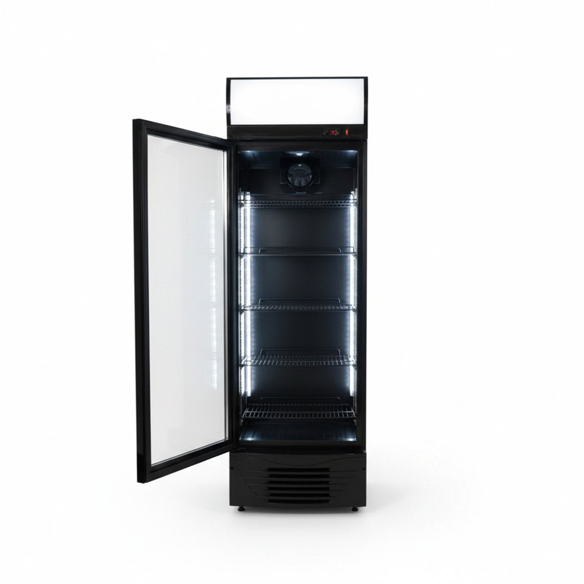 Flessenkoelkast 278L – Glazen deur – Zwart