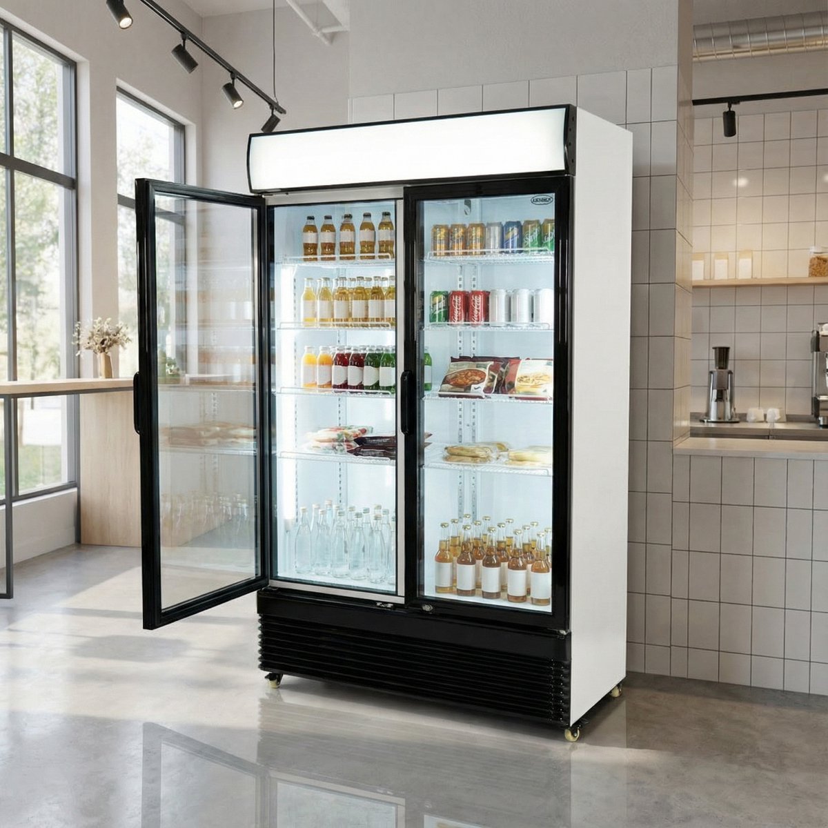 Vitrinekoelkast 750L – Dubbele glazen deur