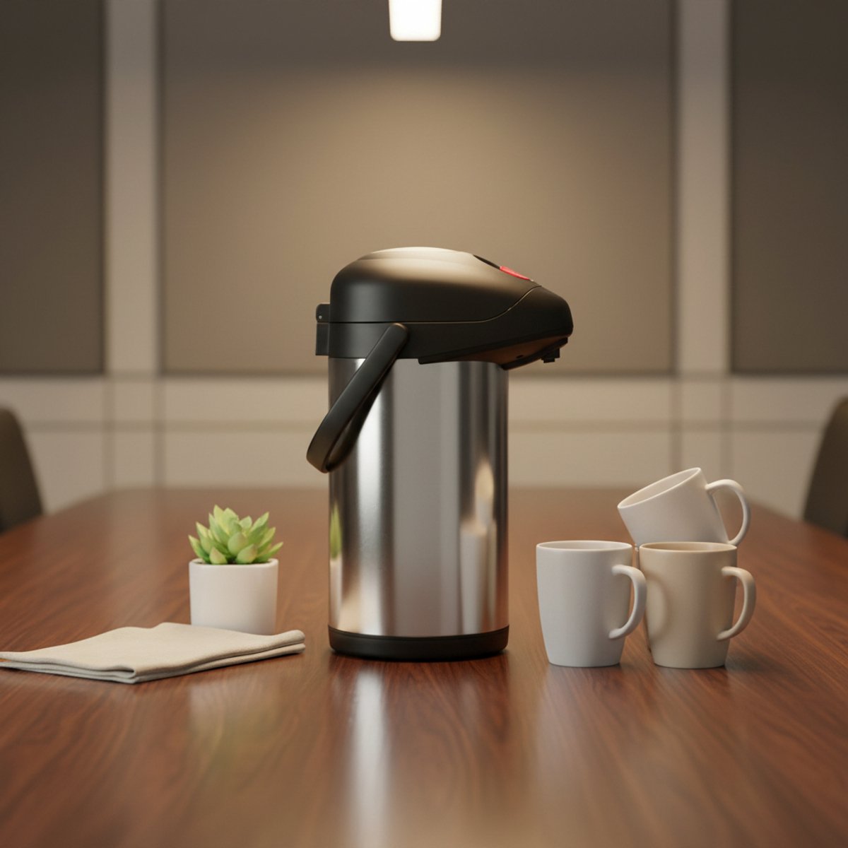 Roestvrijstalen thermoskan 4 liter – Thermosdispenser met pomp