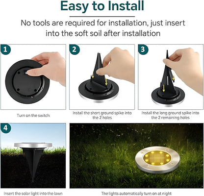 Solar grondlampen – Warm wit – 4 stuks