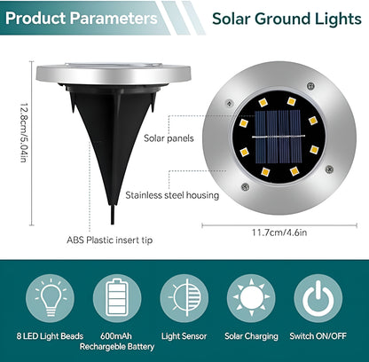 Solar grondlampen – Warm wit – 4 stuks