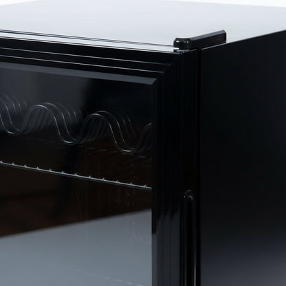 Compacte flessenkoelkast 115L – Glazen deur – Zwart