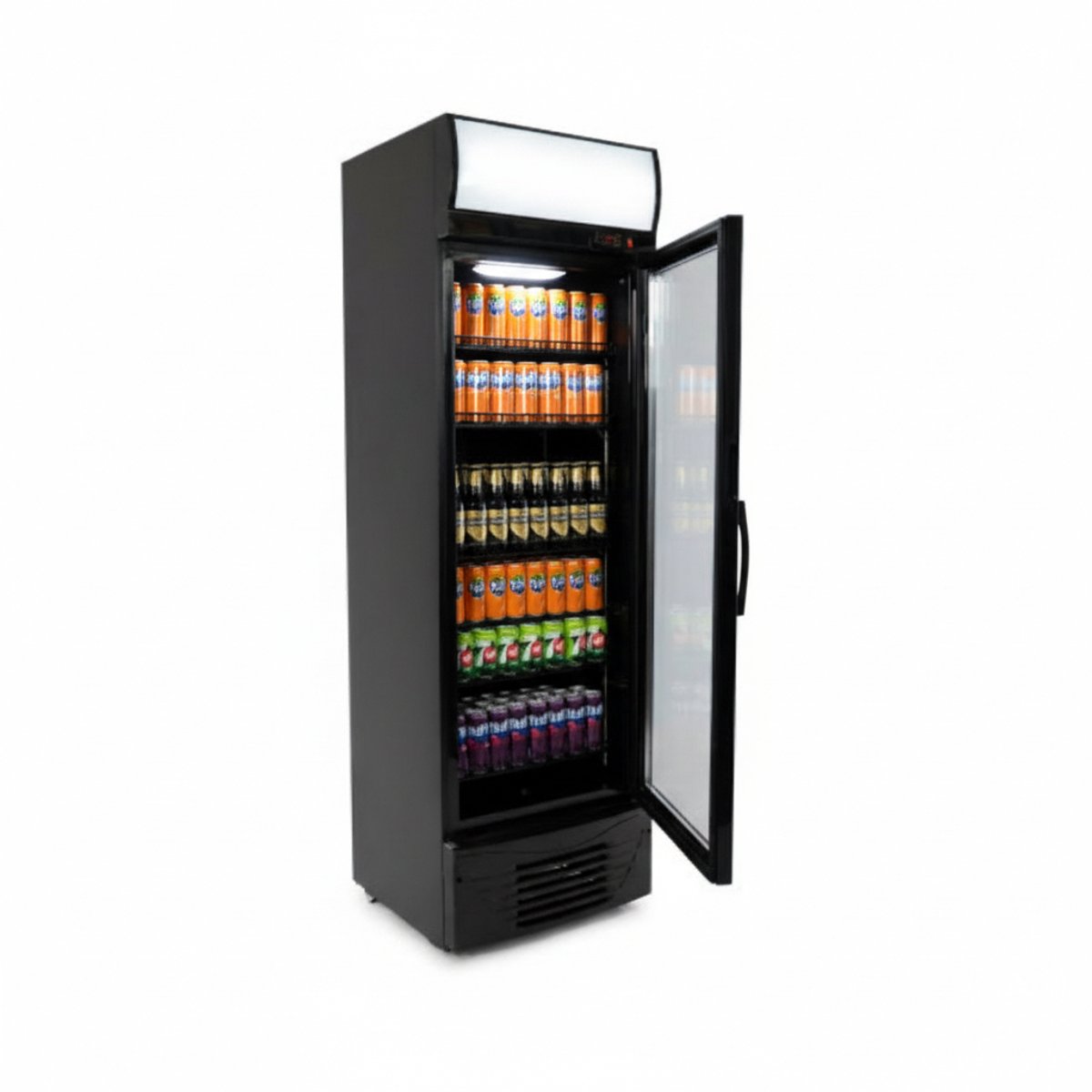 Flessenkoelkast 278L – Glazen deur – Zwart