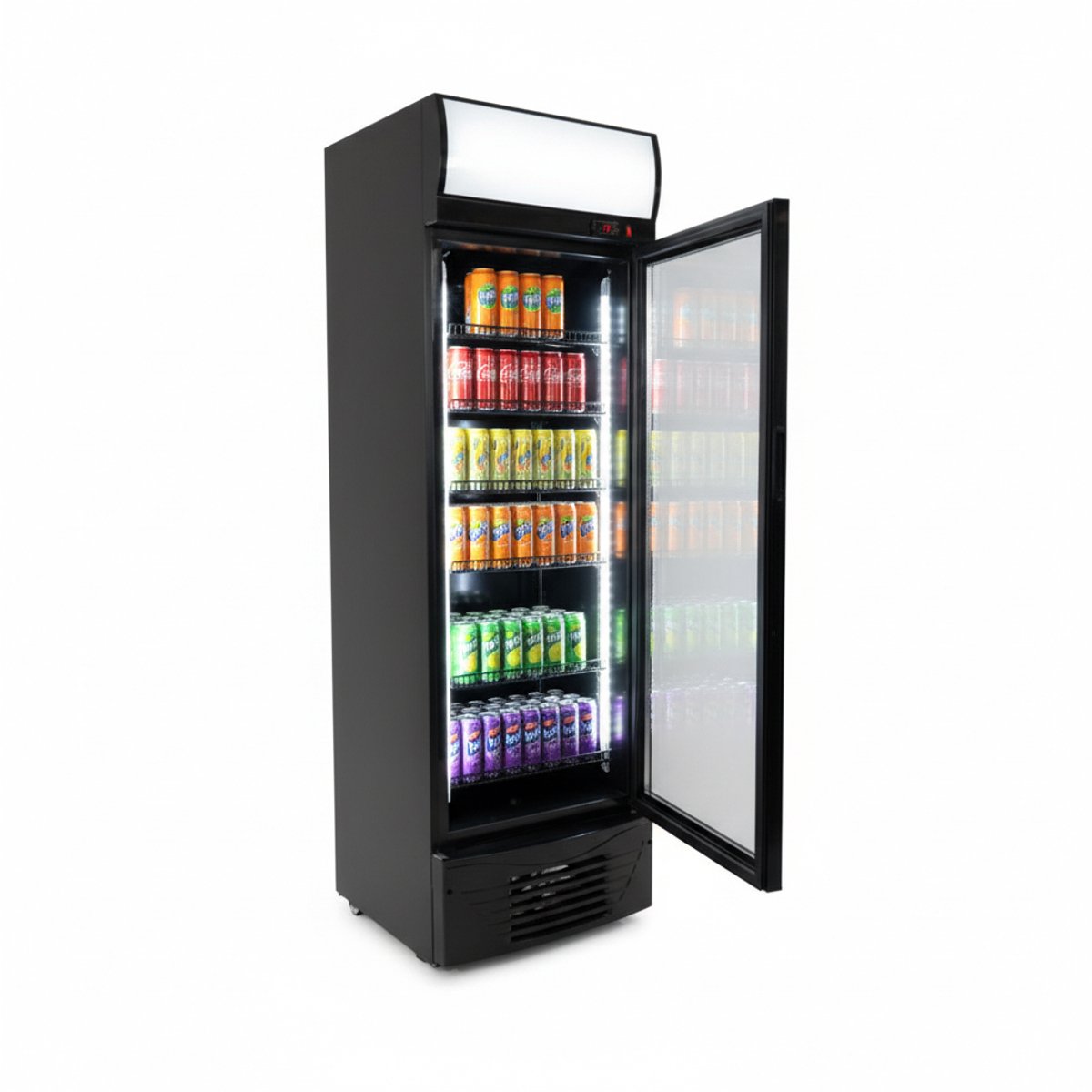 Flessenkoelkast 278L – Glazen deur – Zwart